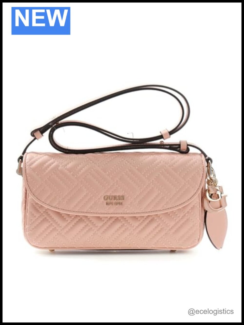 Quilted PU Leather Convertible Crossbody Flap with Chain Strap